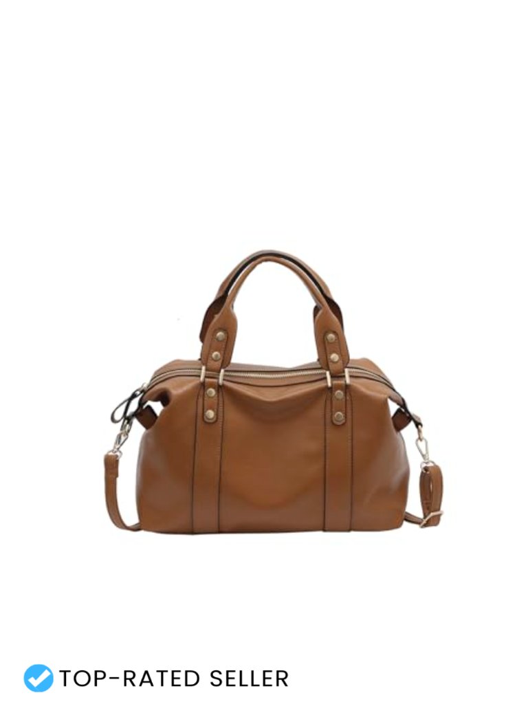 Vegan Leather Tote Bag For Women Satchel Shoulder Bag Travel Purse With